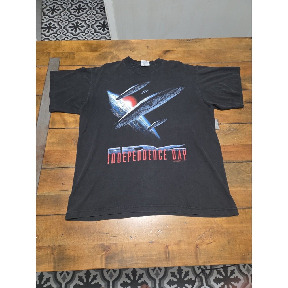 vintage independence day shirt xl black stanley desantis movie promo 90s id4 tee